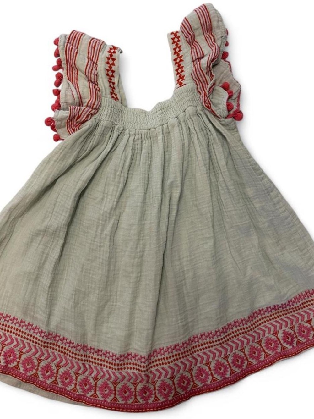 🌸🩷 Mer St. Barth girls size 8 embroidered gauze dress